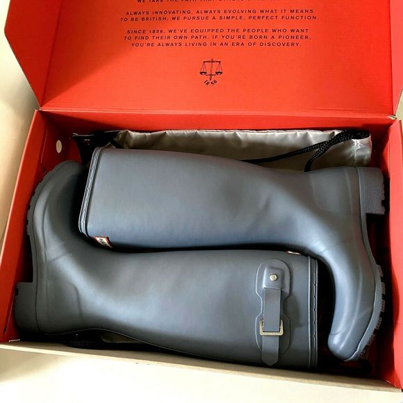 HUNTER Tour Matte Packable GullGray Tall Rain Boot - Picture 4 of 7